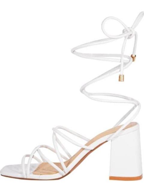 SANDALIA GLADIADOR TACON ANCHO BLANCO YAELI