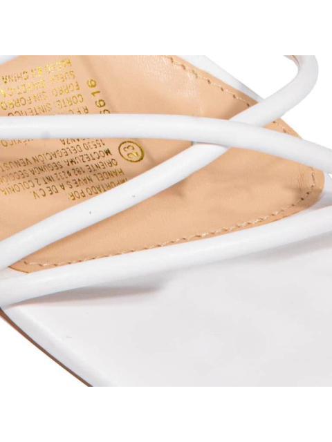 SANDALIA GLADIADOR TACON ANCHO BLANCO YAELI