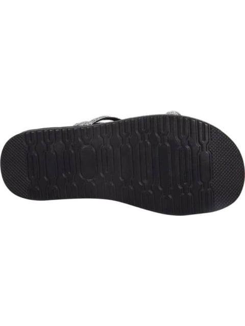 SANDALIA PLANA CON BRILLOS NEGRO VI LINE FASHION
