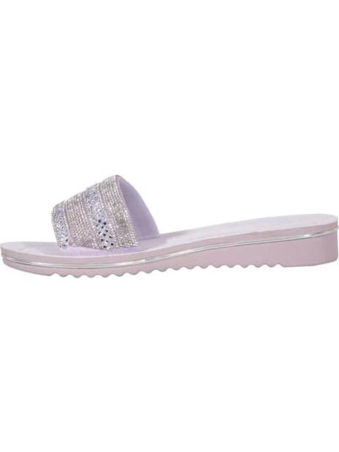 SANDALIA PLANA CON PIEDRAS LILA VI LINE FASHION