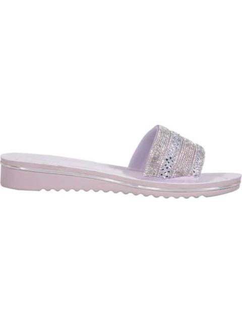 SANDALIA PLANA CON PIEDRAS LILA VI LINE FASHION