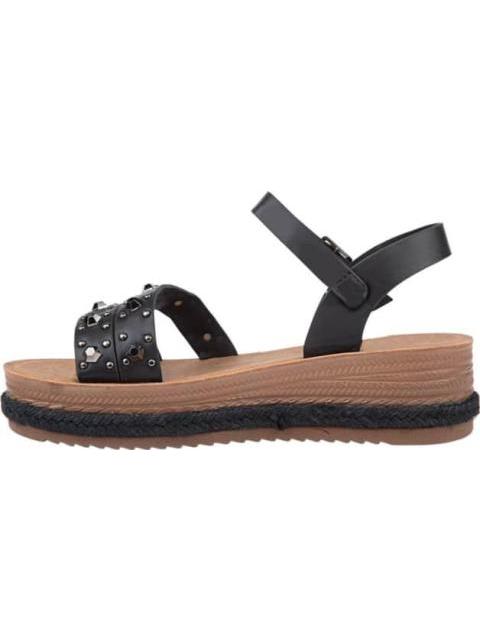 SANDALIA PLANA NEGRO VI LINE