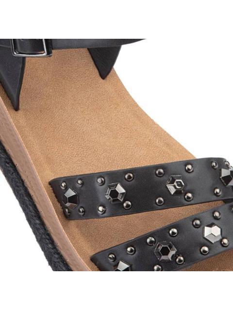 SANDALIA PLANA NEGRO VI LINE