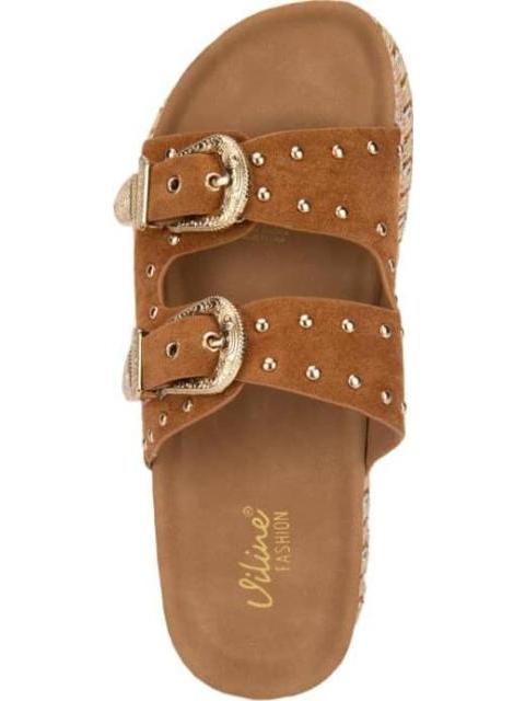 SANDALIA PLANA CAMEL VI LINE FASHION