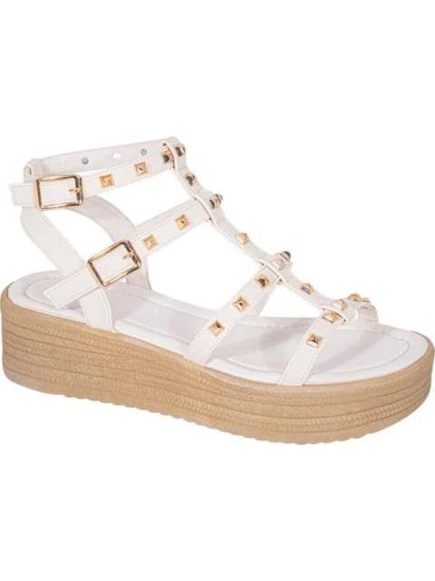 SANDALIA PLATAFORMA CON ESTOPEROLES BEIGE/HUESO VI LINE FASHION