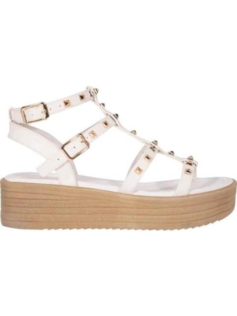 SANDALIA PLATAFORMA CON ESTOPEROLES BEIGE/HUESO VI LINE FASHION