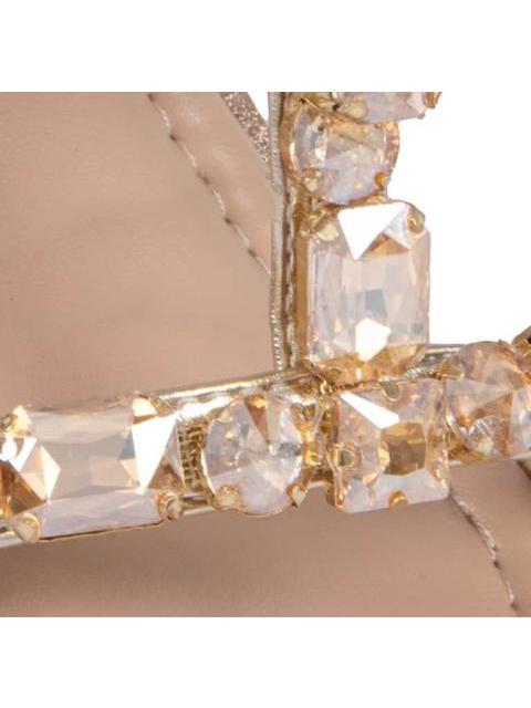 SANDALIA PLATAFORMA CON PEDRERIA ORO VI LINE FASHION