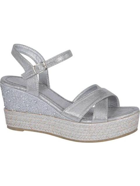 SANDALIA PLATAFORMA METALICA PLATA VI LINE FASHION