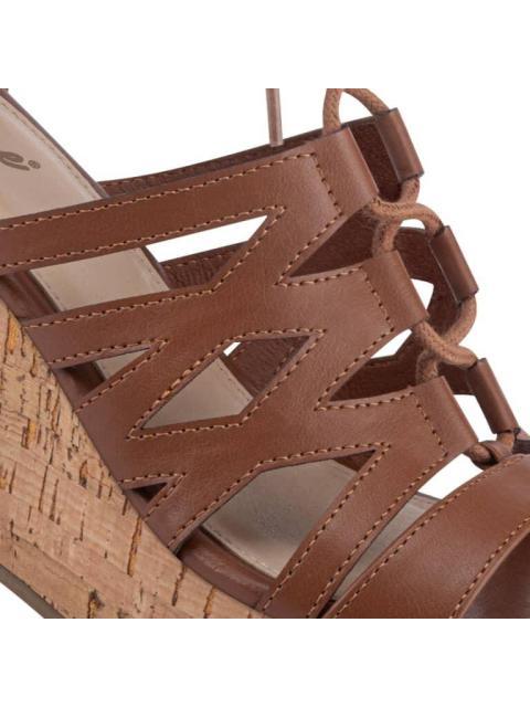 SANDALIA ROMANA CON PLATAFORMA COGNAC VI LINE