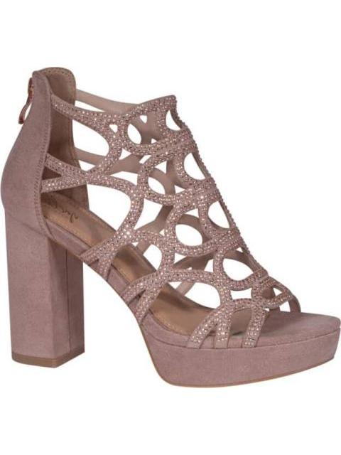 SANDALIA TACON ANCHO Y BRILLOS ROSA YAELI FASHION