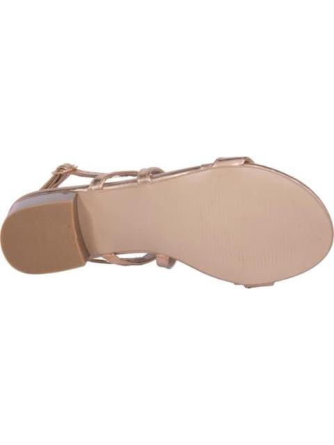 SANDALIA TACON BAJO CON PIEDRAS ROSEGOLD VI LINE FASHION
