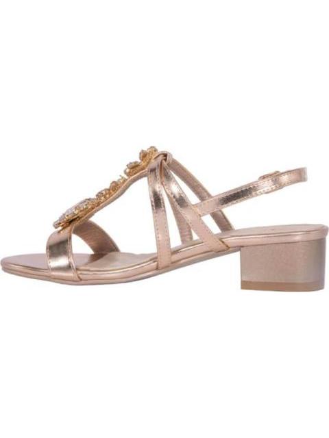 SANDALIA TACON BAJO CON PIEDRAS ROSEGOLD VI LINE FASHION