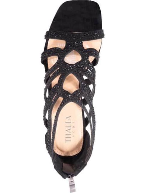SANDALIA CON PEDRERIA NEGRO THALIA SODI