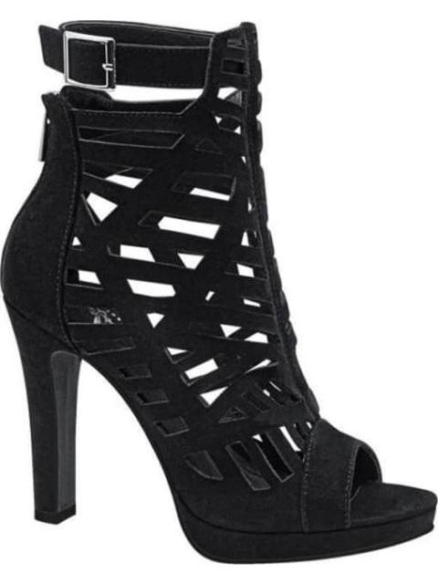 SANDALIA TACON DELGADO PLATAFORMA BOTIN NEGRO YAELI FASHION