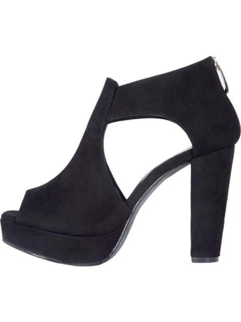 SANDALIA TACON PLATAFORMA BOTIN NEGRO YAELI FASHION