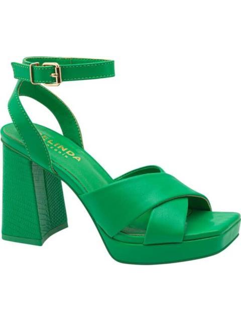 SANDALIA TACON PLATAFORMA MONOCOLOR VERDE BELINDA PEREGRIN