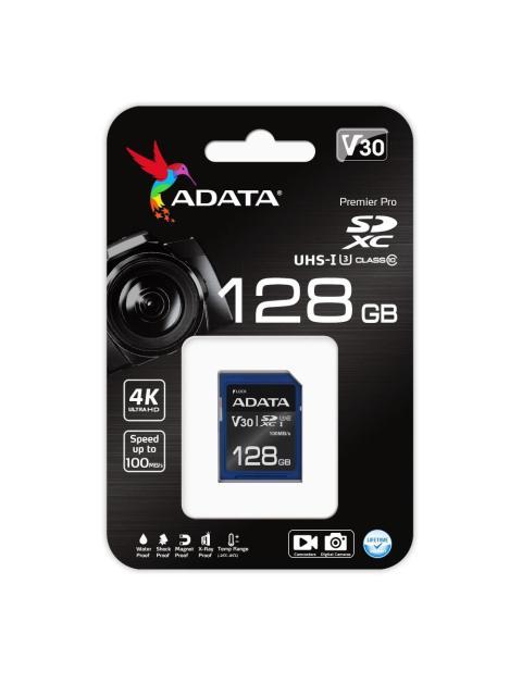 SECURE DIGITAL ADATA V30 SDXC UHSI U3 ADATA ASDX128GUI3V30SR 128 GB CLASE 10