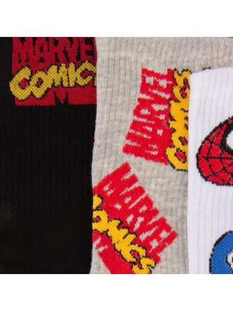 SET 3 PARES CALCETAS LARGAS LICENCIA MARVEL CABALLERO MULTICOLOR DISNEY