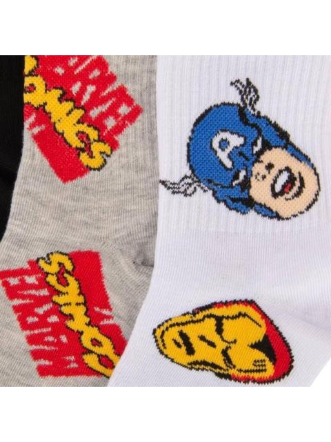 SET 3 PARES CALCETAS LARGAS LICENCIA MARVEL CABALLERO MULTICOLOR DISNEY