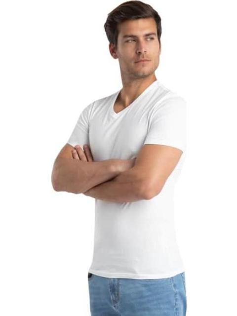 SET 3 PLAYERAS CUELLO V BLANCO LACOSTE