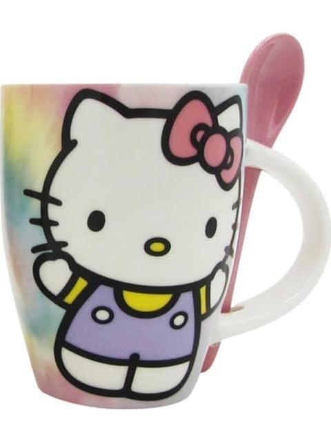 SET DE TAZA LICENCIA CON CUCHARA MULTICOLOR HELLO KITTY