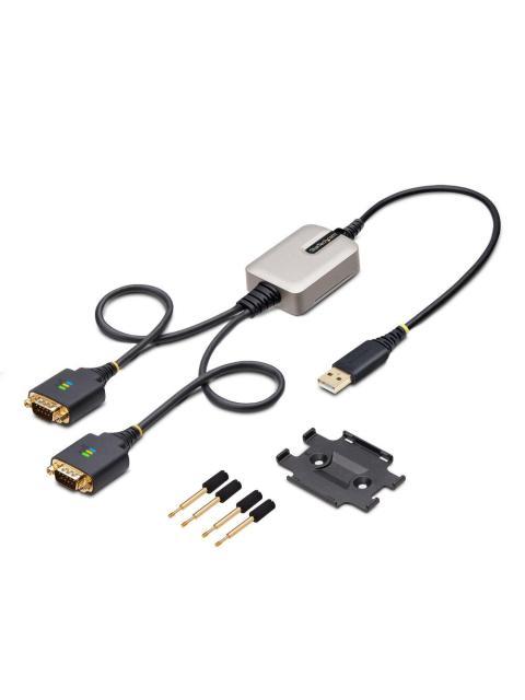 STARTECH  ADAPTADOR 2X RS-232 MACHO - USB MACHO 60CM NEGRO-GRIS