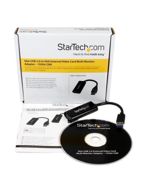 STARTECH  ADAPTADOR DE VIDEO CONVERTIDOR USB 3.0 MACHO - VGA HEMBRA 6CM NEGRO