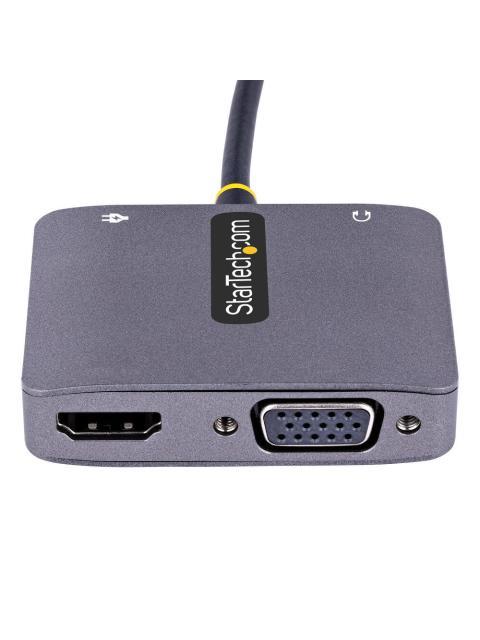 STARTECH  ADAPTADOR DE VIDEO USB C MACHO - HDMI-VGA HEMBRA GRIS