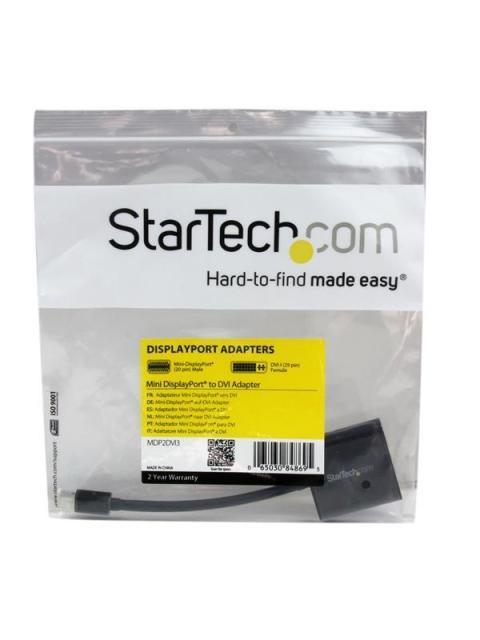 STARTECH  ADAPTADOR MINI DISPLAYPORT 1.2 MACHO - DVI-I HEMBRA 1080P NEGRO
