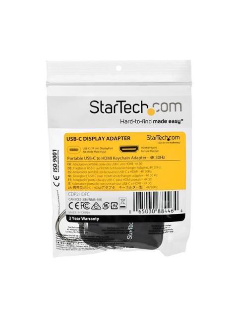 STARTECH  ADAPTADOR PORTATIL USB C MACHO - HDMI HEMBRA NEGRO