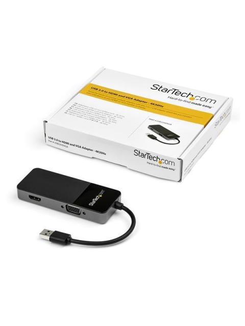 STARTECH  ADAPTADOR USB A MACHO - HDMI-VGA HEMBRA NEGRO