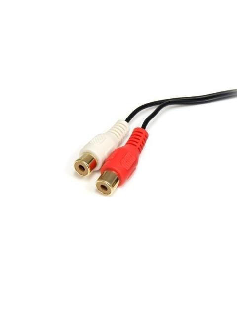 STARTECH  CABLE 3.5MM MACHO - 2X RCA HEMBRA 1.8 METROS NEGRO