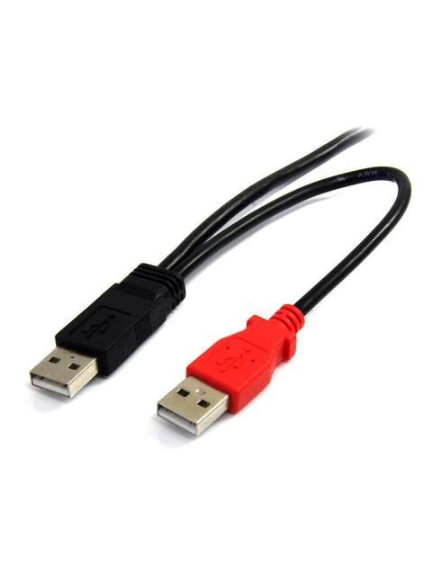 STARTECH  CABLE EN Y PARA DISCOS DUROS EXTERNOS 2X USB A MACHO - 1X MINI USB B MACHO 1.8 METROS NEGRO