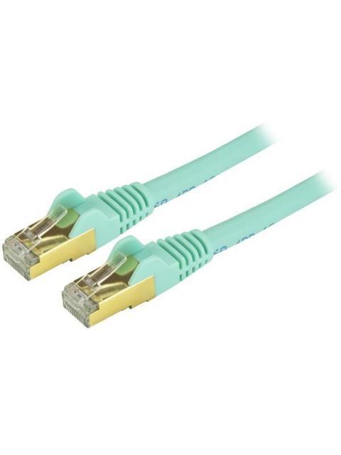 STARTECH  CABLE PATCH CAT6A STP SIN ENGANCHES RJ-45 MACHO - RJ-45 MACHO 30CM TURQUESA