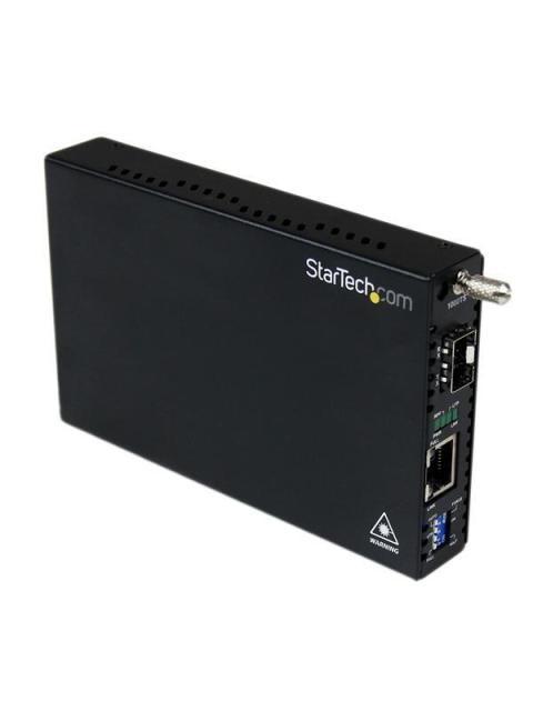STARTECH  CONVERTIDOR DE MEDIOS GIGABIT ETHERNET UTP RJ45 A FIBRA CON UNA RANURA SFP DISPONIBLE