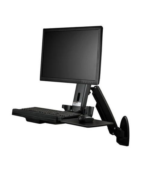 STARTECH  ESTACION DE TRABAJO DE PIE Y SENTADO WALLSTS1 MONTAJE EN PARED HASTA 8KG PARA MONITOR 24 NEGRO