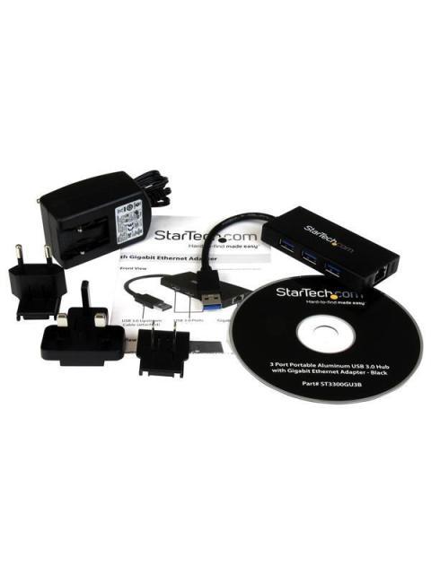 HUB USB 3.0 ALUMINIO C-CABLE 3PTOS Y ADAPTADOR STARTECH ST3300GU3B