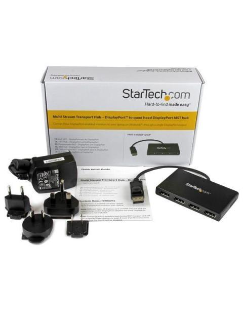 STARTECH  SPLITTER MULTIPLICADOR DISPLAYPORT 1.2 - 4X DISPLAYPORT NEGRO