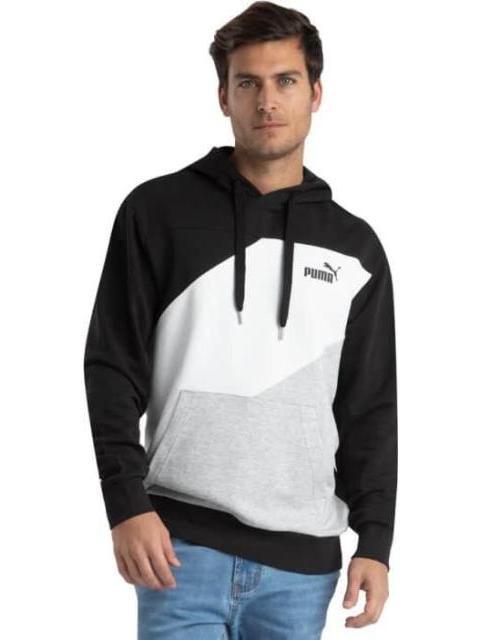 SUDADERA PUMA POWER COLORBLOCK BLANCO/NEGRO PUMA