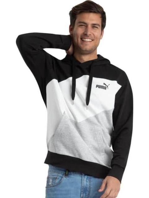 SUDADERA PUMA POWER COLORBLOCK BLANCO/NEGRO PUMA