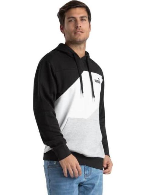 SUDADERA PUMA POWER COLORBLOCK BLANCO/NEGRO PUMA