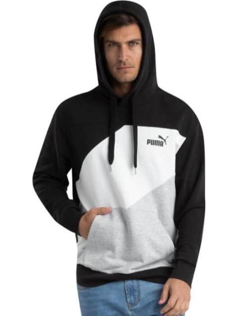 SUDADERA PUMA POWER COLORBLOCK BLANCO/NEGRO PUMA