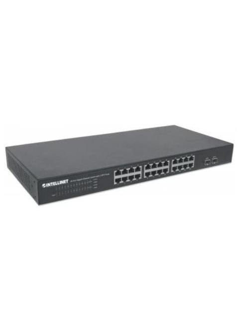 SWITCH INTELLINET GIGABIT ETHERNET 561044 24 PUERTOS 10-100-1000MBPS + 2 PUERTOS SFP 52 GBIT-S 8192 ENTRADAS - NO ADMINISTRABLE