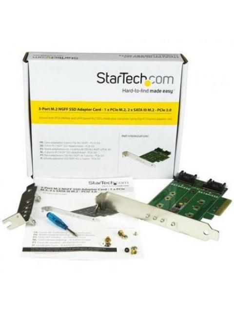 STARTECH  TARJETA PCI EXPRESS DE 3 PUERTOS M.2 PARA SSD