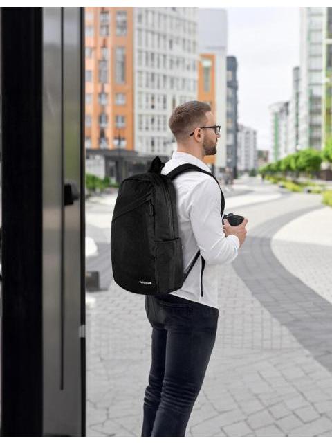 TECHZONE MOCHILA DE POLIESTER CLASSIC PARA LAPTOP 15.6 NEGRO