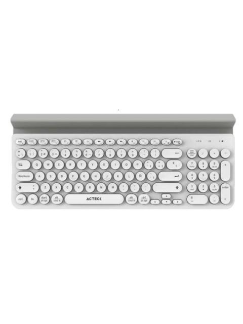 TECLADO ACTECK INSPIRE COMP TI695 INALAMBRICO BLUETOOTH-USB BLANCO-GRIS (ESPANOL)