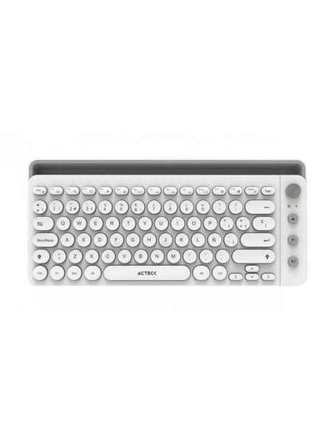 TECLADO ACTECK UNY COMP TI685 INALAMBRICO BLUETOOTH BLANCO (ESPANOL)