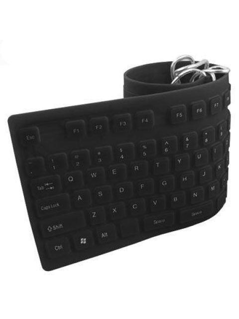 TECLADO FLEXIBLE BROBOTIX NEGRO USB PC-LAPTOP 801935