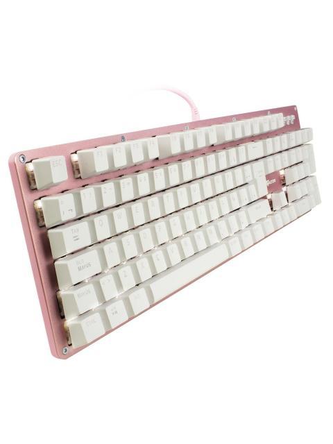 TECLADO GAMER GAME FACTOR KBG400-PK TECLADO MECANICO SWITCH KRED RED ALAMBRICO ROSA (ESPANOL)