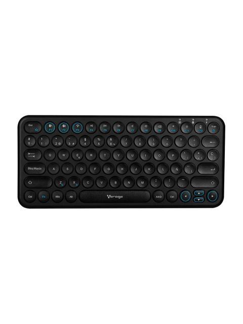 TECLADO INALAMBRCIO VORAGO MOD.KBW400 BLUETOOTH DE DOS CANALES CONECTA TRES DISPOSITIVOS DIFERENTES AL MISMO TIEMPO A BATERIA RECARGABLE DE 400 MAH